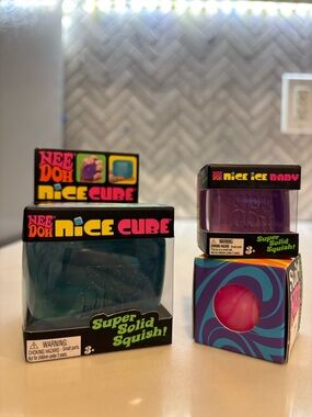 Needoh Nice Cube full size and baby ice cube plus pink swirl